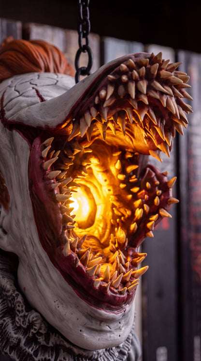 Deadlights variant extreme close-up showing needle teeth and amber throat glow